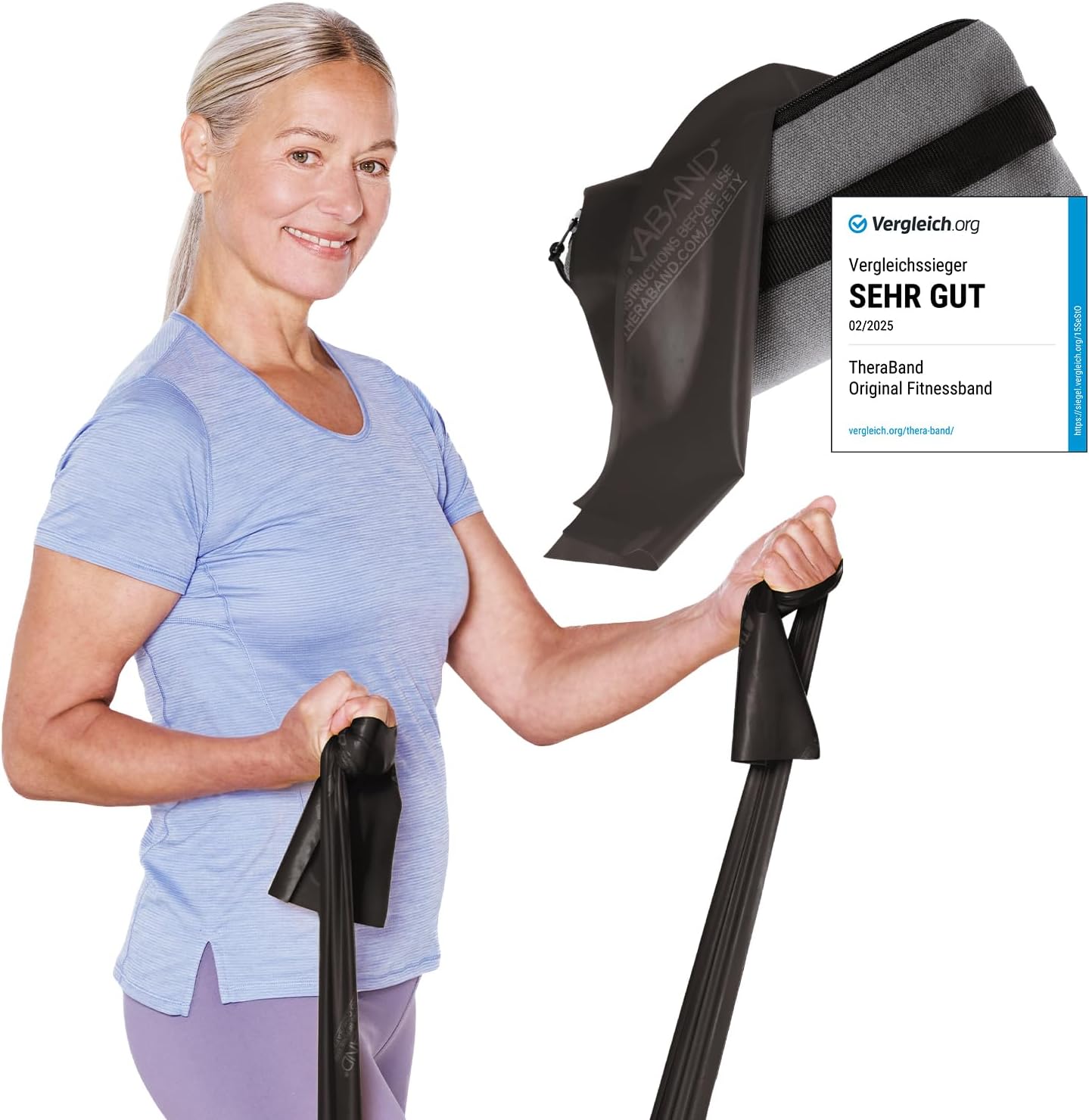 TheraBand 2.5m Fitnessband mit Türanker und Tasche