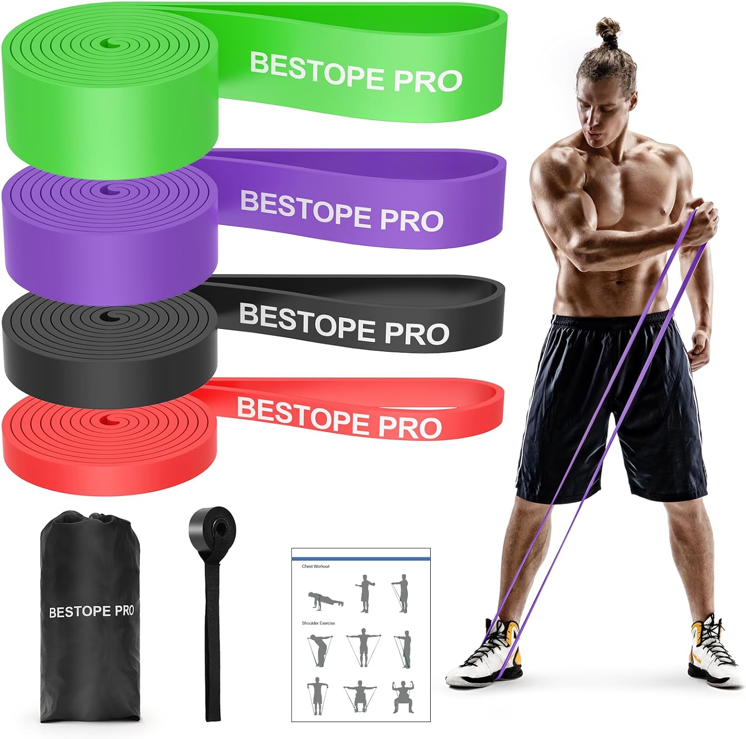 ESTOPE PRO Resistance Band Set Widerstandsbänder mit Griffen